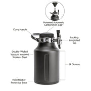 Growler uKeg Go 1.9 liter - Tungsten