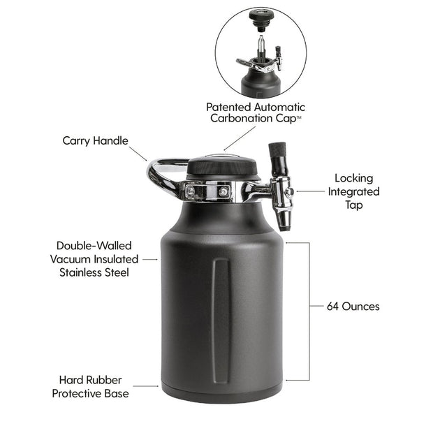 Growler uKeg Go 1.9 liter - Tungsten