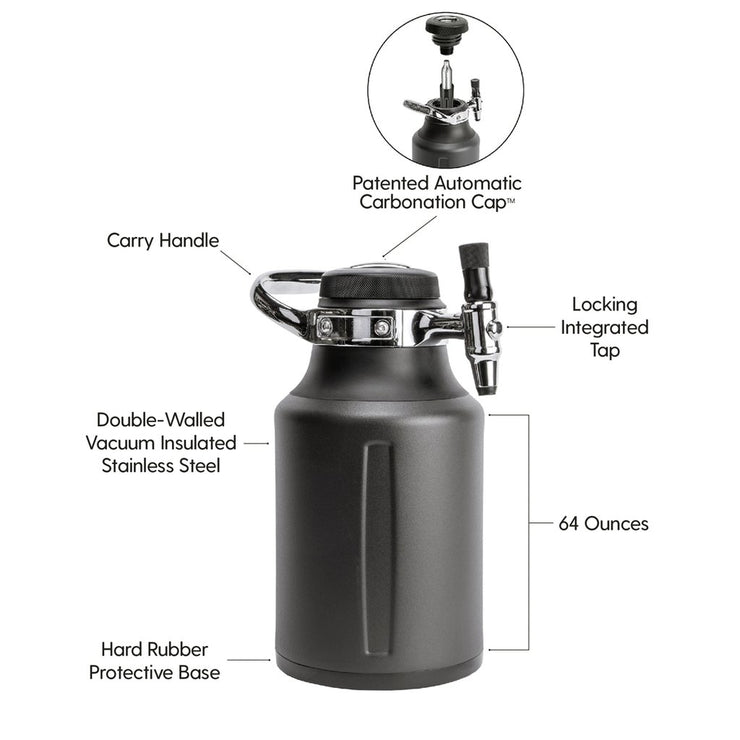 Growler uKeg Go 1.9 liter - Tungsten